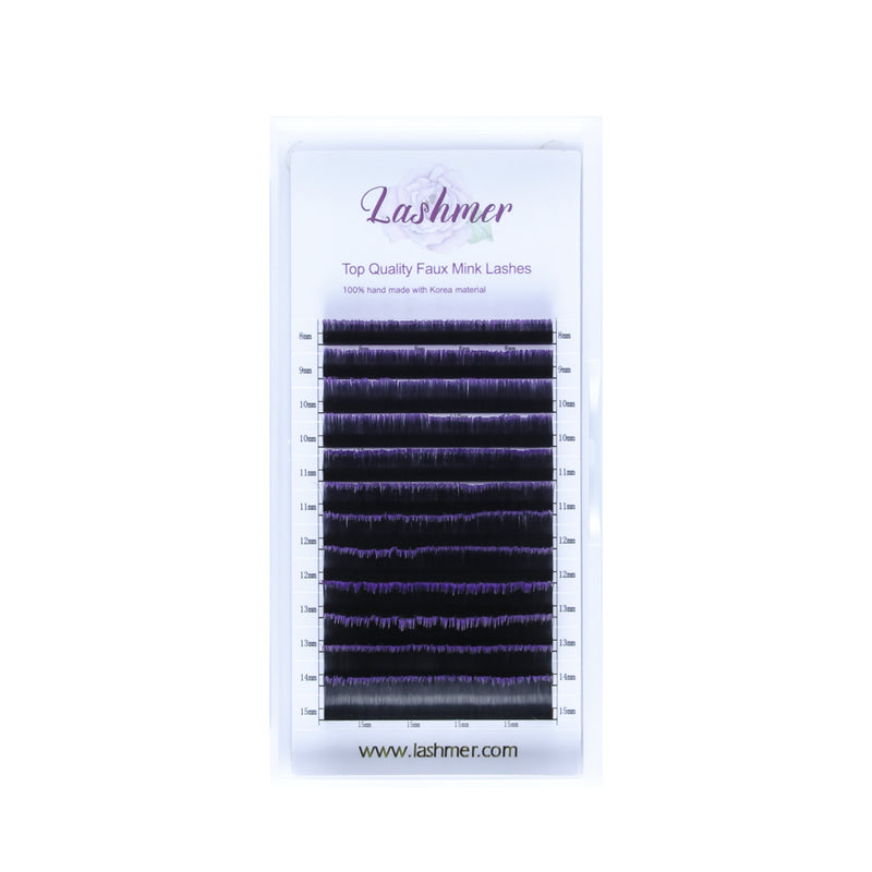 Purple Fast and Easy Fans Eyelashes  D Curl  (0.07) - Lashmer Nails&Eyelashes Supplier