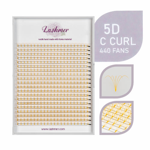 XL tray-Orange 5D Premade fans Short Stem | Lashmer - Lashmer Nails&Eyelashes Supplier