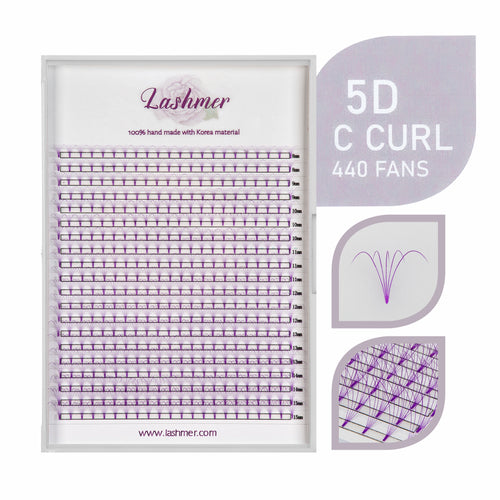 XL tray-Purple 5D Premade fans Short Stem | Lashmer - Lashmer Nails&Eyelashes Supplier
