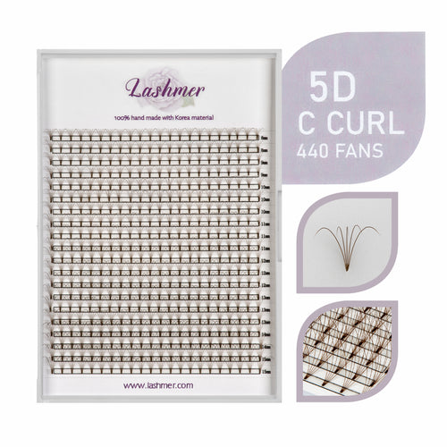 XL tray-Brown 5D Premade fans Short Stem | Lashmer - Lashmer Nails&Eyelashes Supplier
