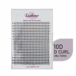 C, D Curl--New 10D Point Base Short Stem Promade Fans - 16 Lines - 384 Fans - Lashmer Nails&Eyelashes Supplier