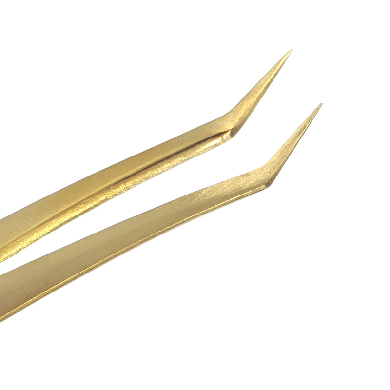 VETUS Gold Tweezers (MCS-19) - Lashmer Nails&Eyelashes Supplier